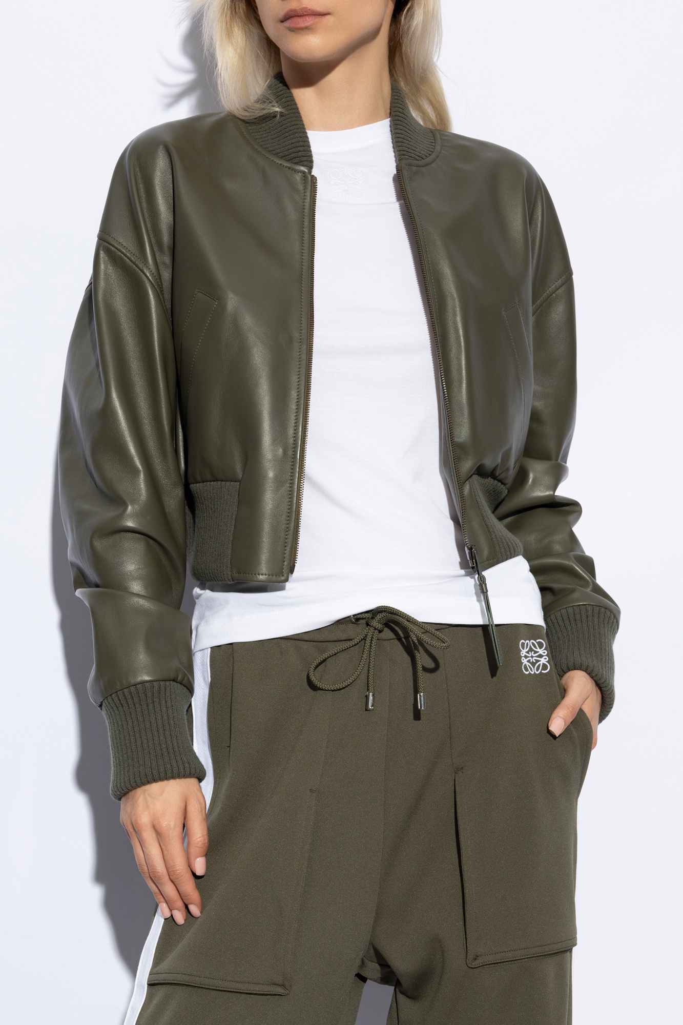 Loewe Soft Green Leather Jacket 42 Fits A UK 16 Very Rare